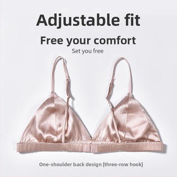 Krūtinėlė iš Mulberry šilko, trikampė puodelio forma, be plieno žiedo, plonas formuojamas puodelis, kvėpuojantis