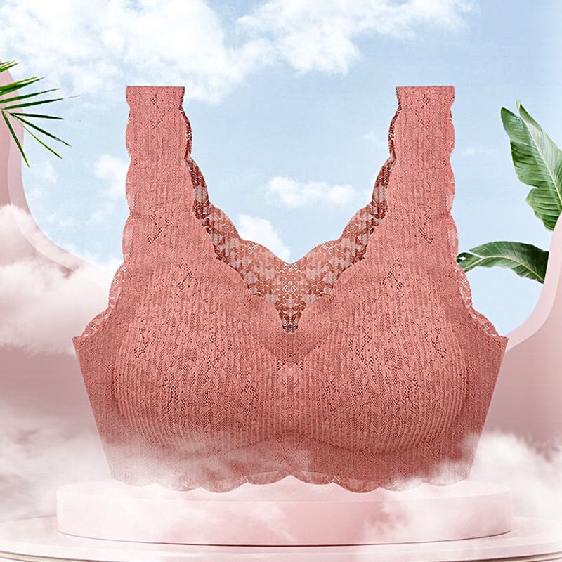 Liemenėlė iš nailono nėrinių, plonas formuojamas kaušelis, įdaila iš nailono (50–70%), fiksuoti dvigubi petnešos