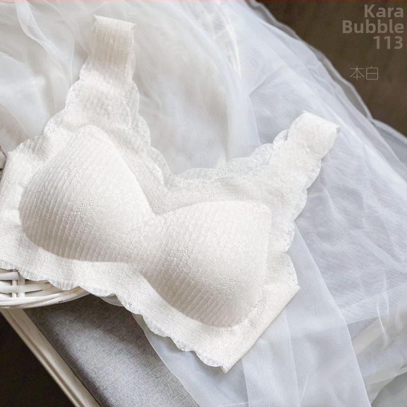 Liemenėlė iš nailono nėrinių, plonas formuojamas kaušelis, įdaila iš nailono (50–70%), fiksuoti dvigubi petnešos