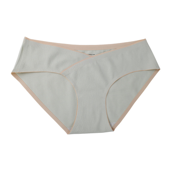 Rasedate naise puuvillased aluspüksid teisele ja kolmandale trimestrile, madala talje ja V-kujuline kõhu toetus, hingav puuvill