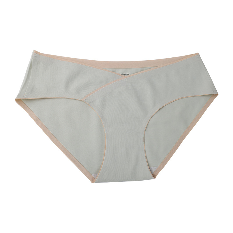 Rasedate naise puuvillased aluspüksid teisele ja kolmandale trimestrile, madala talje ja V-kujuline kõhu toetus, hingav puuvill