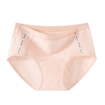 Ženske gaćice od pamuka sa srednjim strukom, antibakterijske, prozračne, jacquard tkanine