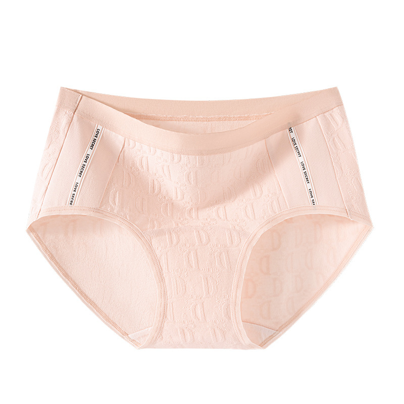 Ženske gaćice od pamuka sa srednjim strukom, antibakterijske, prozračne, jacquard tkanine