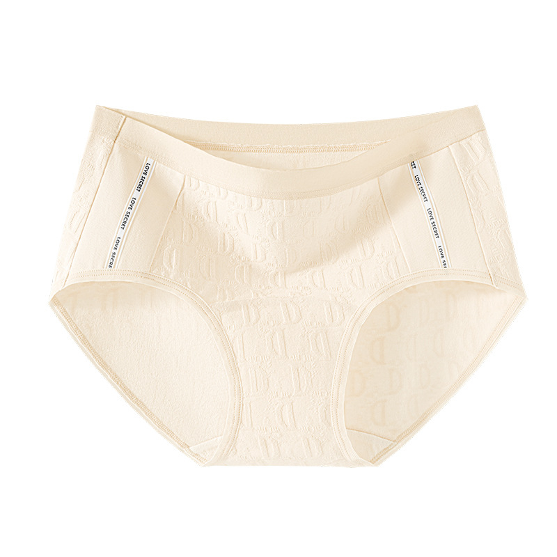 Ženske gaćice od pamuka sa srednjim strukom, antibakterijske, prozračne, jacquard tkanine