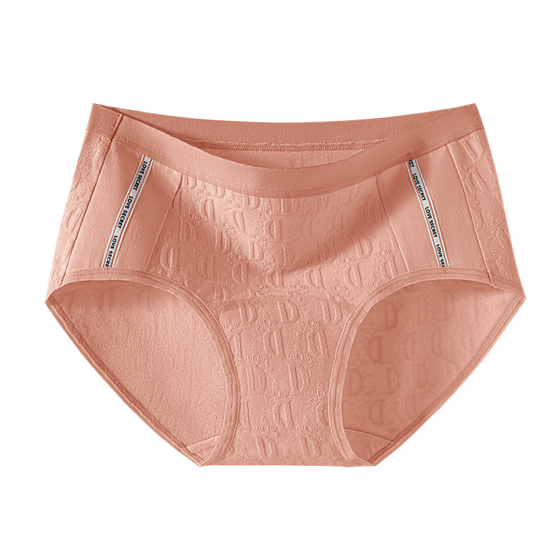 Ženske gaćice od pamuka sa srednjim strukom, antibakterijske, prozračne, jacquard tkanine