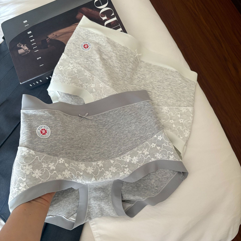 Donje rublje za trudnice, visok struk, pamuk, prozračan antibakterijski predeo s čipkom, podrška za trbuh
