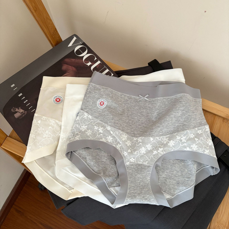 Donje rublje za trudnice, visok struk, pamuk, prozračan antibakterijski predeo s čipkom, podrška za trbuh