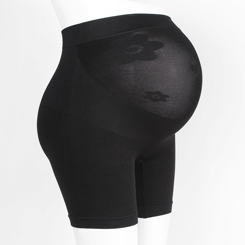 Bešavne trudničke šorceve s visokim strukom, prozračni najlon, podpora trbuha (80–90% najlona)