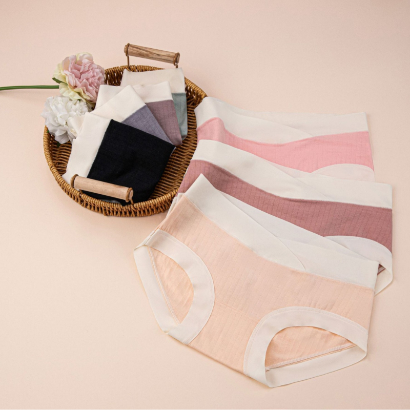 Rasedate puuvillased aluspüksid madala talje, hingavad, toedavad kõhtu, kootud materjal