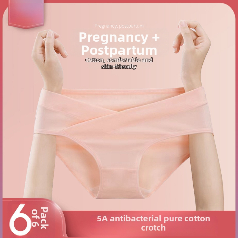 Trudničko donje rublje od čistog pamuka, 95%+, niski struk, antibakterijska podstava, oblik: trudničke hlače, za proljeće