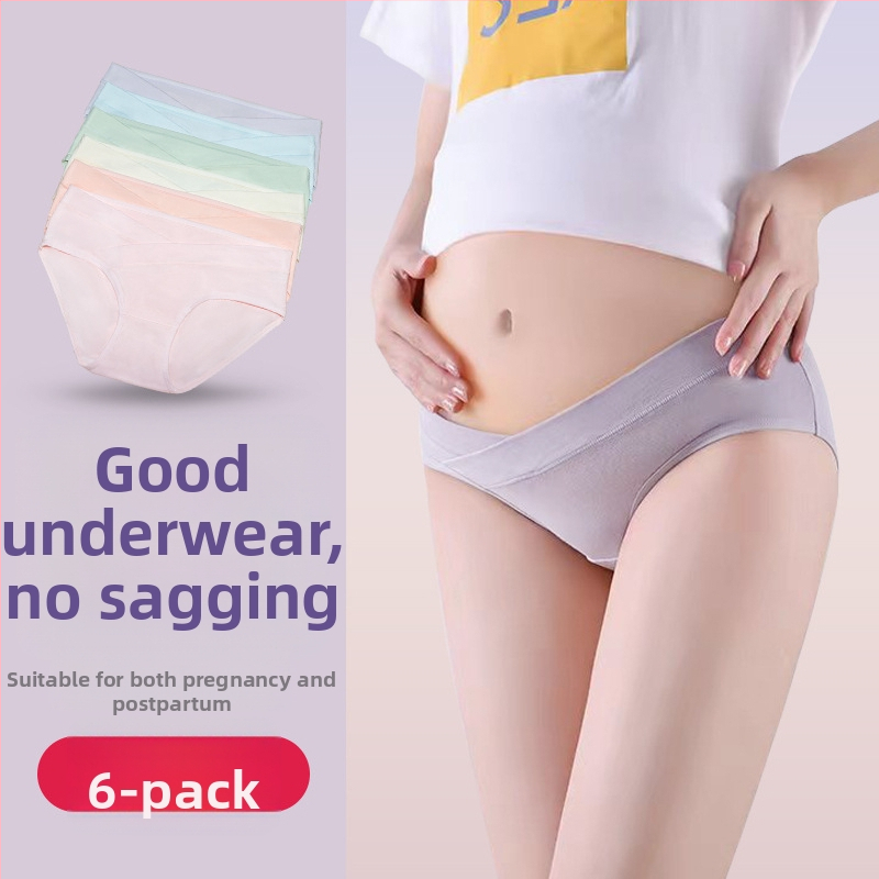 Trudničko donje rublje od čistog pamuka, 95%+, niski struk, antibakterijska podstava, oblik: trudničke hlače, za proljeće