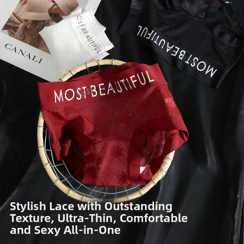 Naiste pitsilised aluspüksid keskmise kõrgusega taljega, tuharate tõstmine, hingavad, kiiresti kuivad, jacquard kangas, lillemustr