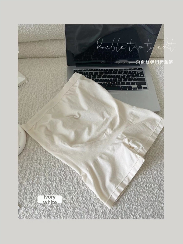 Trudničke sigurnosne šortse s podrškom za trbuh, visokim strukom, bezšivne, prozračne najlonsko pletivo, protiv propuštanja, antibakterijsko