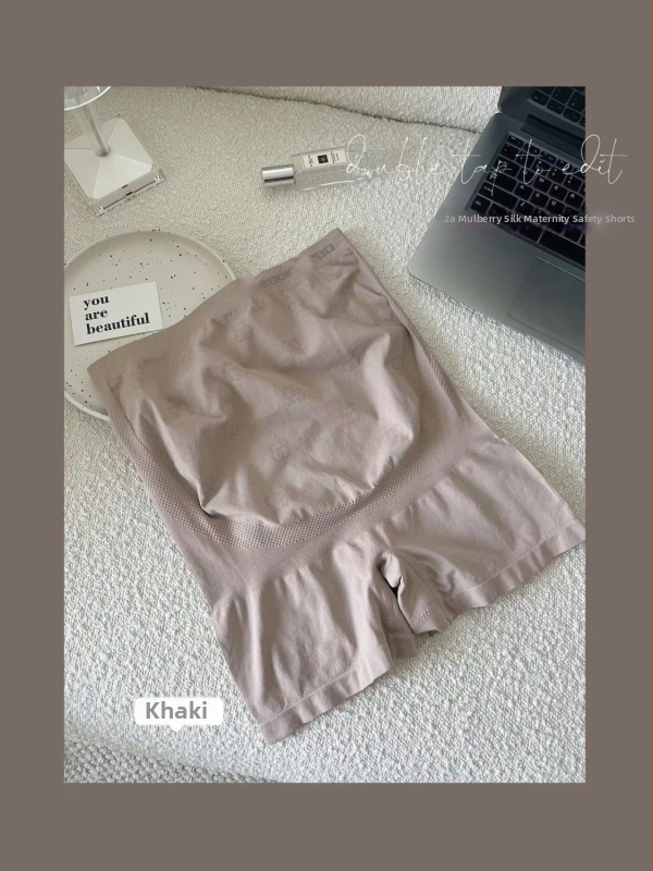 Trudničke sigurnosne šortse s podrškom za trbuh, visokim strukom, bezšivne, prozračne najlonsko pletivo, protiv propuštanja, antibakterijsko