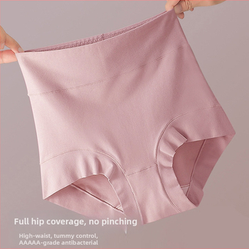 Moteriški aukštos juosmens boxeriai pilvo palaikymui — Xinjiang ilgasis pluoštas, megztos medžiagos, 60s, pagrindinė medvilnė 90–95%, tarpvietės sluoksnis iš viskozės