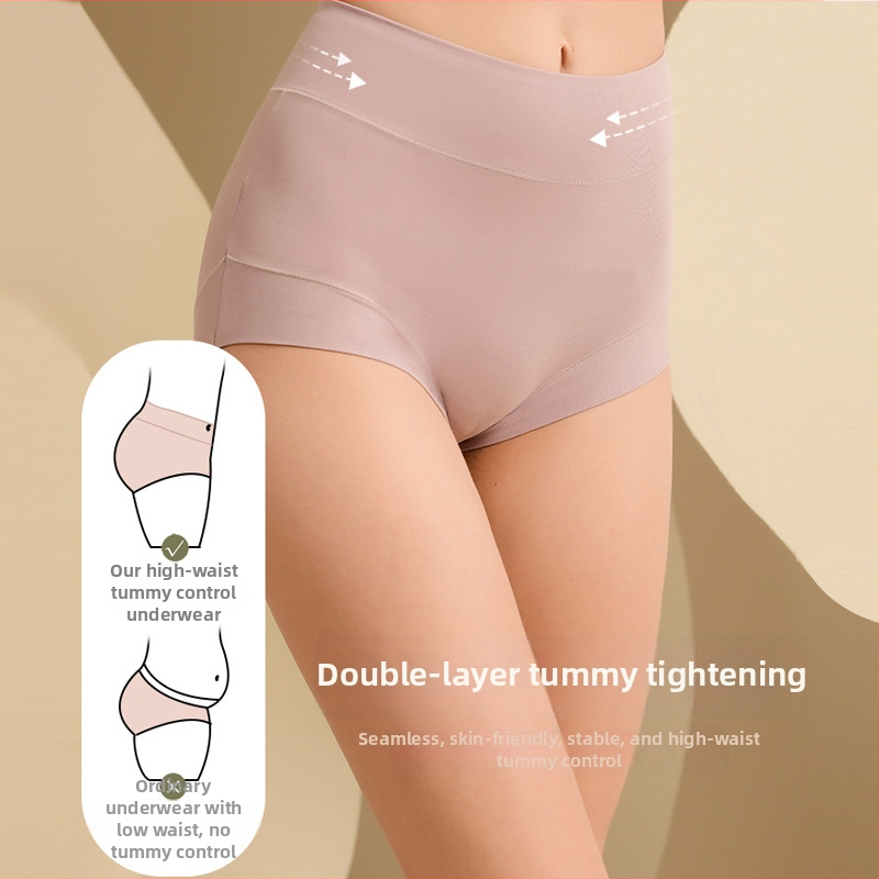 Moteriški aukštos juosmens boxeriai pilvo palaikymui — Xinjiang ilgasis pluoštas, megztos medžiagos, 60s, pagrindinė medvilnė 90–95%, tarpvietės sluoksnis iš viskozės