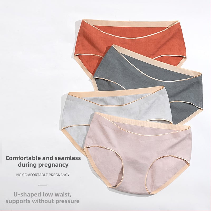 Rasedate naise aluspüksid grafeen antibakteriaalse intiimpiirkonnaga, madal vöökoht, kõhu tugi, 90–95% puuvill