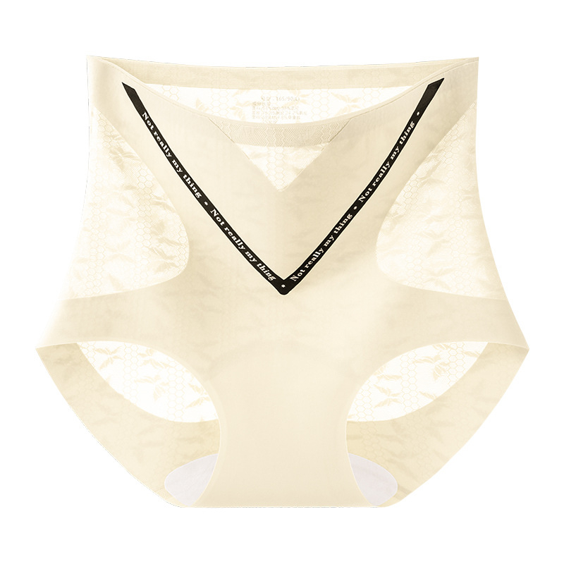 Ženske bezšivne gaćice visokog pojasa za oblikovanje, prozračne, antibakterijske, podizanje stražnjice, Jacquard čipka