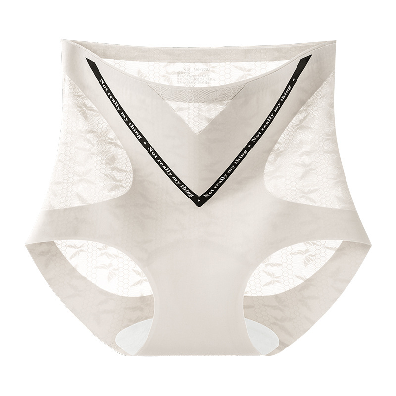 Ženske bezšivne gaćice visokog pojasa za oblikovanje, prozračne, antibakterijske, podizanje stražnjice, Jacquard čipka