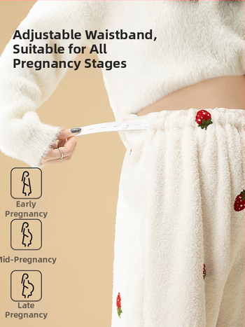 Rasedate pajama püksid – fleecevoodriga, talveks, vaba lõige, reguleeritav vöökoht (Polüester >95%)