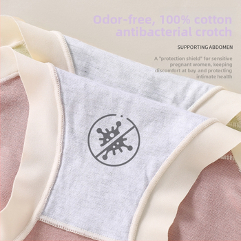 Modaliniai nėščiųjų apatiniai su medvilnine įduba intymiai zonai, aukštas liemuo, antibakteriniai, kvėpuojantys, greitai džiūstantys