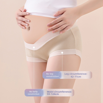 Nėščių moterų apatiniai iš modalinio audinio, vidutinio aukščio juosmens, intymiai zonai medvilninis įdaila, pilvo parama, kvėpuojantys, greitai džiūstantys