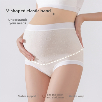 Nėščiųjų apatinių drabužių jacquard medvilnė, aukštas liemuo, pilvo parama, 100% medvilnė intarpas kirkšnyje, visoms sezonoms