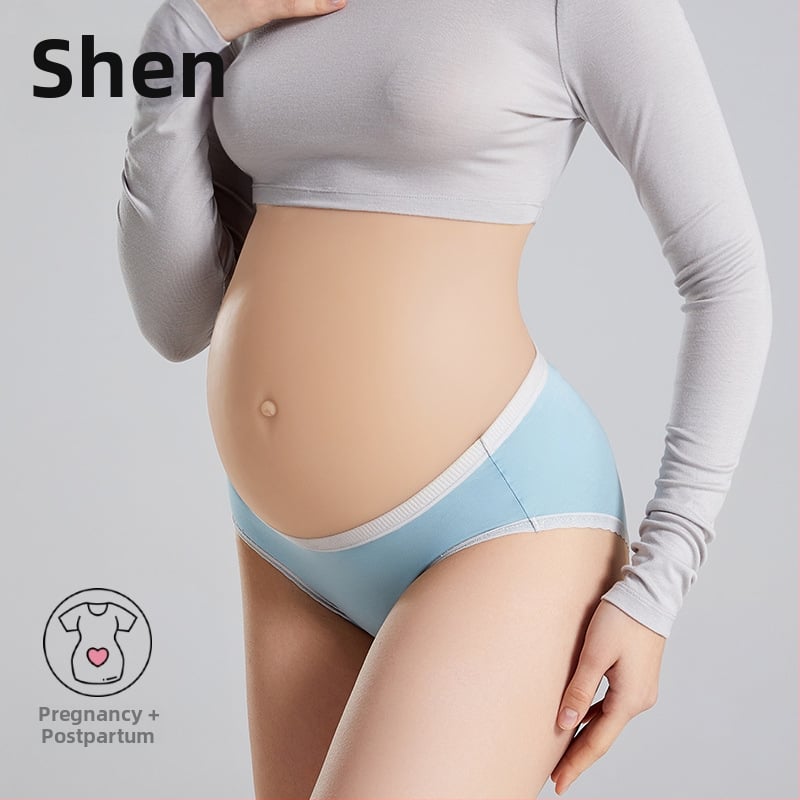 Nėščiosioms kelnaitės su žemu juosmeniu, pilvo palaikymas, kvėpuojančios, be siūlių, medvilnė