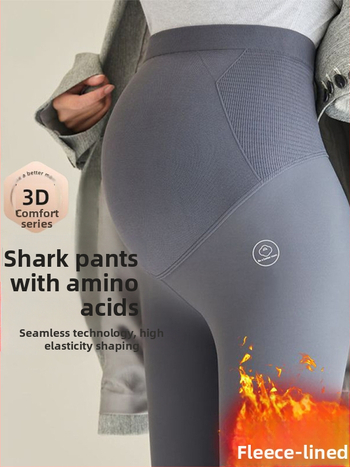 Nėščiųjų jogos kelnės su fliso pamušalu, storos rudens–žiemos sezonui, pilvo palaikymas ir klubų pakėlimas, siauras kirpimas, poliesterio ir elastano audinys