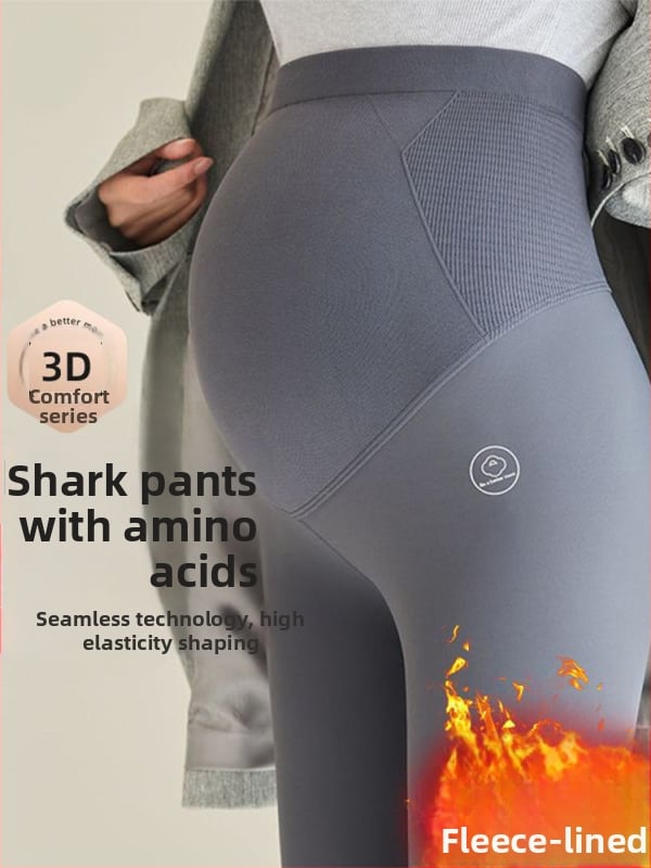 Nėščiųjų jogos kelnės su fliso pamušalu, storos rudens–žiemos sezonui, pilvo palaikymas ir klubų pakėlimas, siauras kirpimas, poliesterio ir elastano audinys