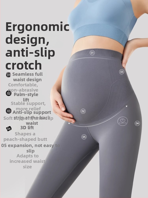 Nėščiųjų jogos kelnės su fliso pamušalu, storos rudens–žiemos sezonui, pilvo palaikymas ir klubų pakėlimas, siauras kirpimas, poliesterio ir elastano audinys