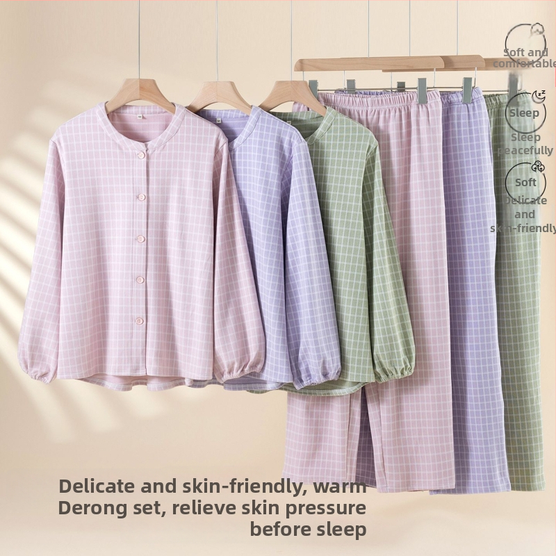 Naiste pidžaama komplekt fleece voodriga, 90–95% polüester, keskmise paksusega 181–200 g/m², ümmargune kaelus, pikad varrukad, püksid, jaapani stiil, Cottononi
