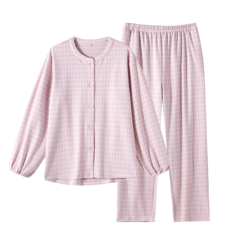 Naiste pidžaama komplekt fleece voodriga, 90–95% polüester, keskmise paksusega 181–200 g/m², ümmargune kaelus, pikad varrukad, püksid, jaapani stiil, Cottononi