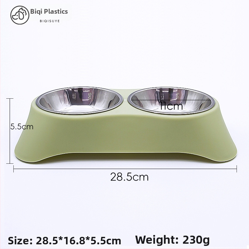 Dvigubas dubuo lemmikliams iš nerūdijančio plieno, integruotas dizainas, nepralaidus, tinka katėms ir šunims