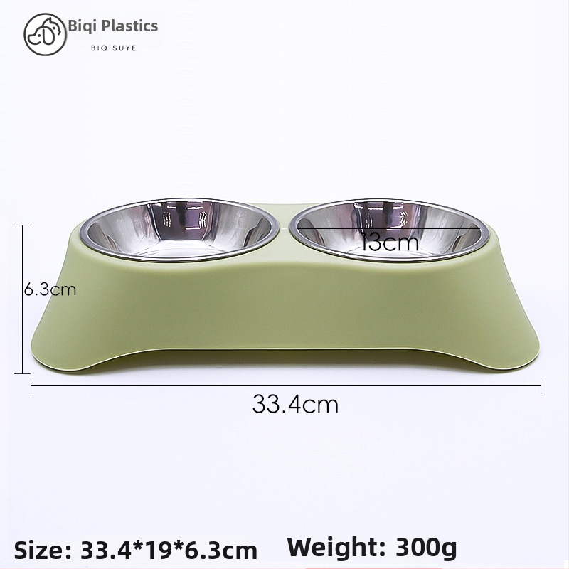 Dvigubas dubuo lemmikliams iš nerūdijančio plieno, integruotas dizainas, nepralaidus, tinka katėms ir šunims