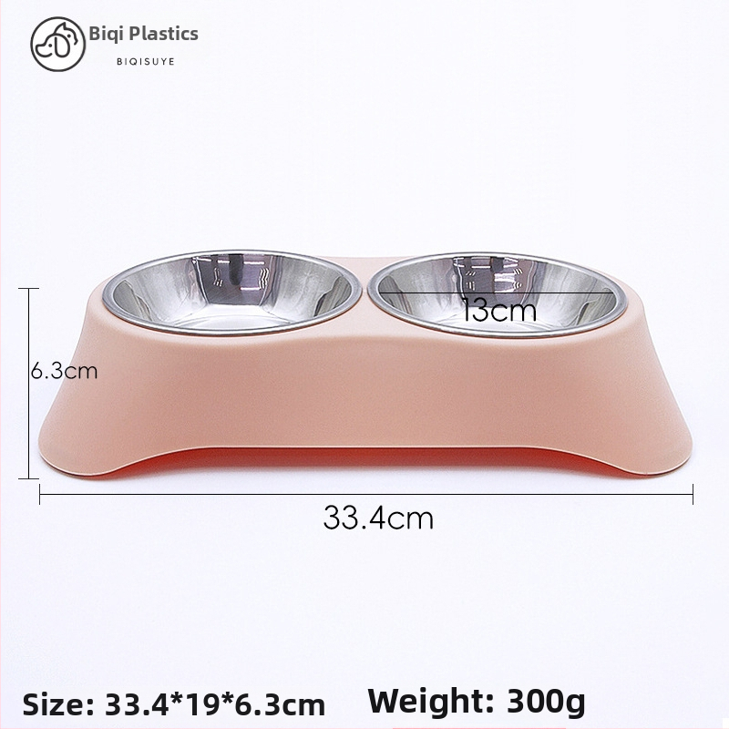 Dvigubas dubuo lemmikliams iš nerūdijančio plieno, integruotas dizainas, nepralaidus, tinka katėms ir šunims