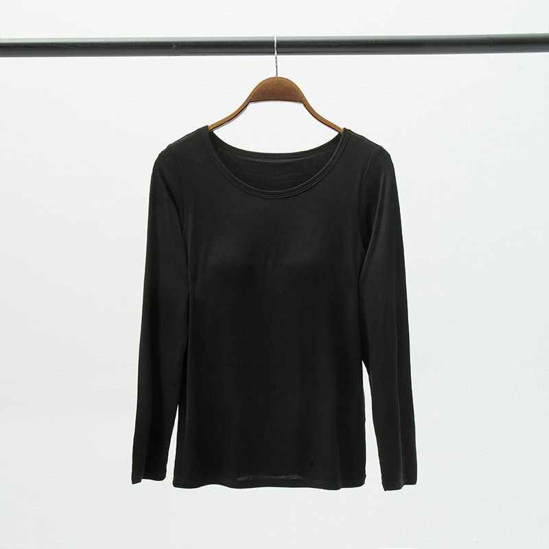 Naiste pidžaama-top ümmarguse kaela ja pikkade varrukatega, viskoosest kangast, paksusega 201–250 g/m², hingav ja mugav koduseks riietuseks