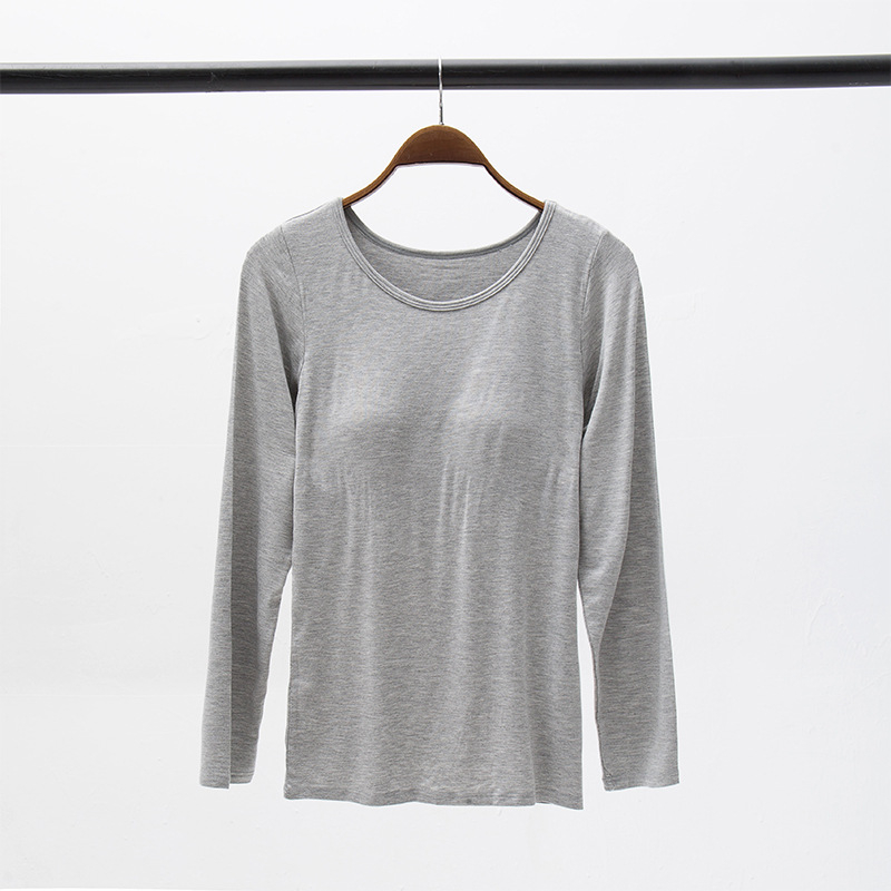 Naiste pidžaama-top ümmarguse kaela ja pikkade varrukatega, viskoosest kangast, paksusega 201–250 g/m², hingav ja mugav koduseks riietuseks