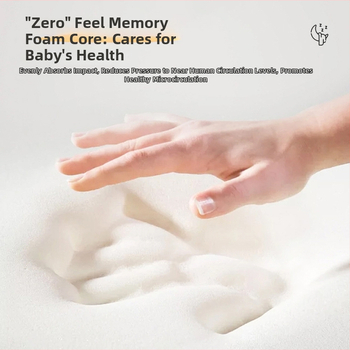 Kūdikių pagalvė iš atminties putų galvos formavimui, ovalios formos užvalkalas, 100% medvilnės užvalkalas, tinkama kūdikiams — saien