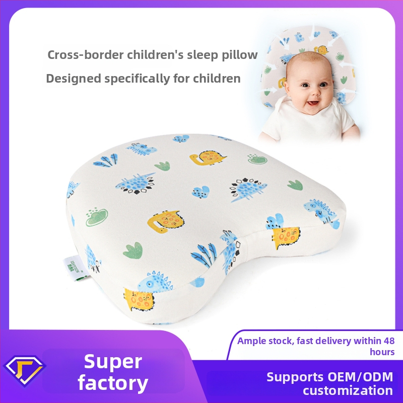 Kūdikių pagalvė iš atminties putų galvos formavimui, ovalios formos užvalkalas, 100% medvilnės užvalkalas, tinkama kūdikiams — saien