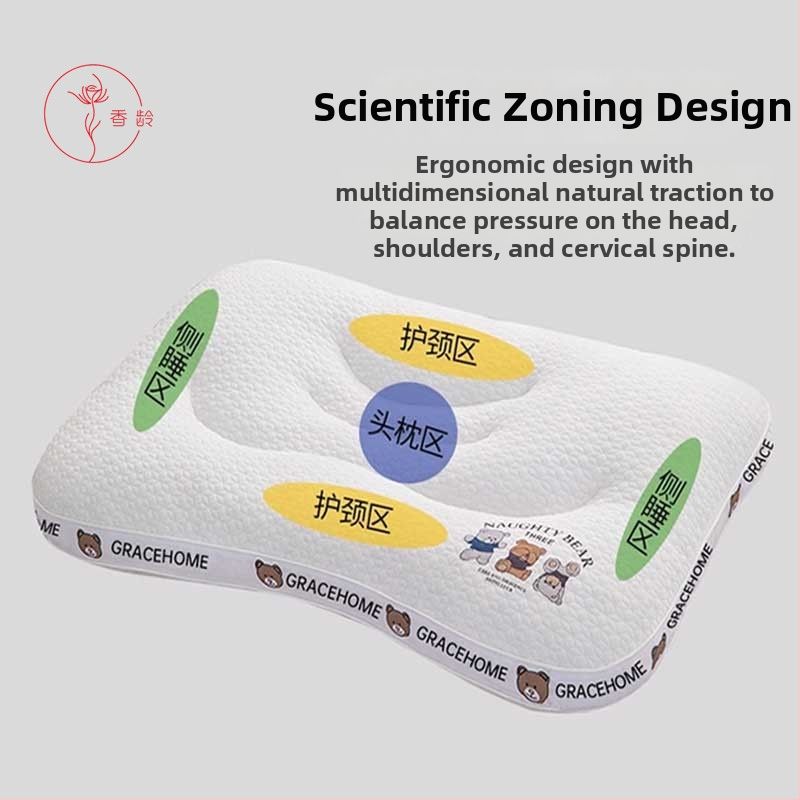 Vaikų kaklo palaikymo pagalvė, stačiakampė, aukštis 1-5 cm, svoris 0.55-1.0 kg, užpildas iš devynių angų pluošto, megztas branduolys