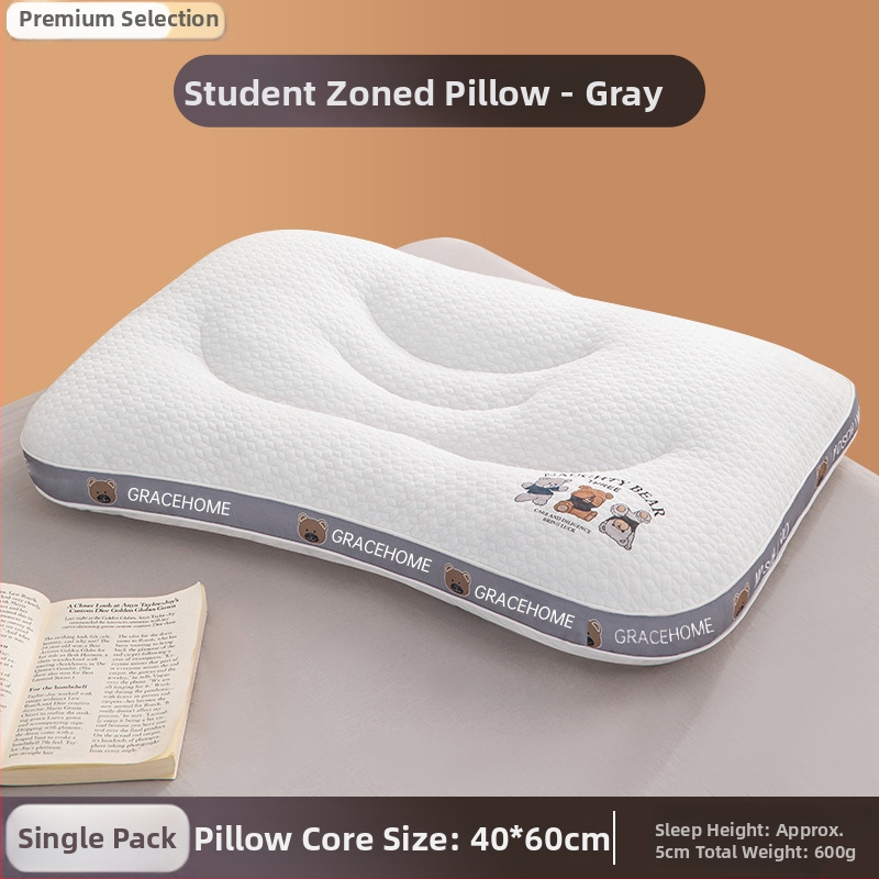 Vaikų kaklo palaikymo pagalvė, stačiakampė, aukštis 1-5 cm, svoris 0.55-1.0 kg, užpildas iš devynių angų pluošto, megztas branduolys