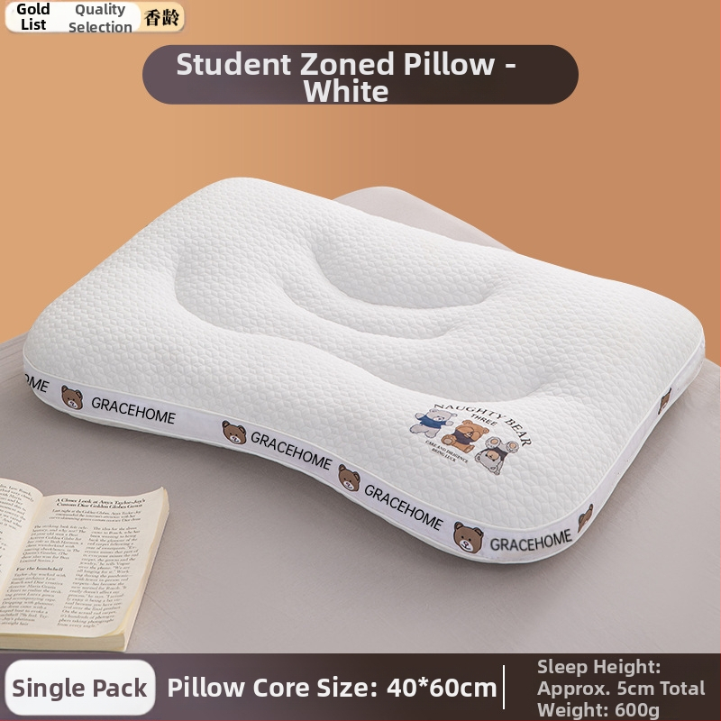 Vaikų kaklo palaikymo pagalvė, stačiakampė, aukštis 1-5 cm, svoris 0.55-1.0 kg, užpildas iš devynių angų pluošto, megztas branduolys