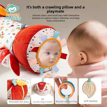 Švelni pliušiniai kūdikio pagalvėlė: palaiko galvą, skirta laikui ant pilvo ir pratimams ropoti (0–2 metų)