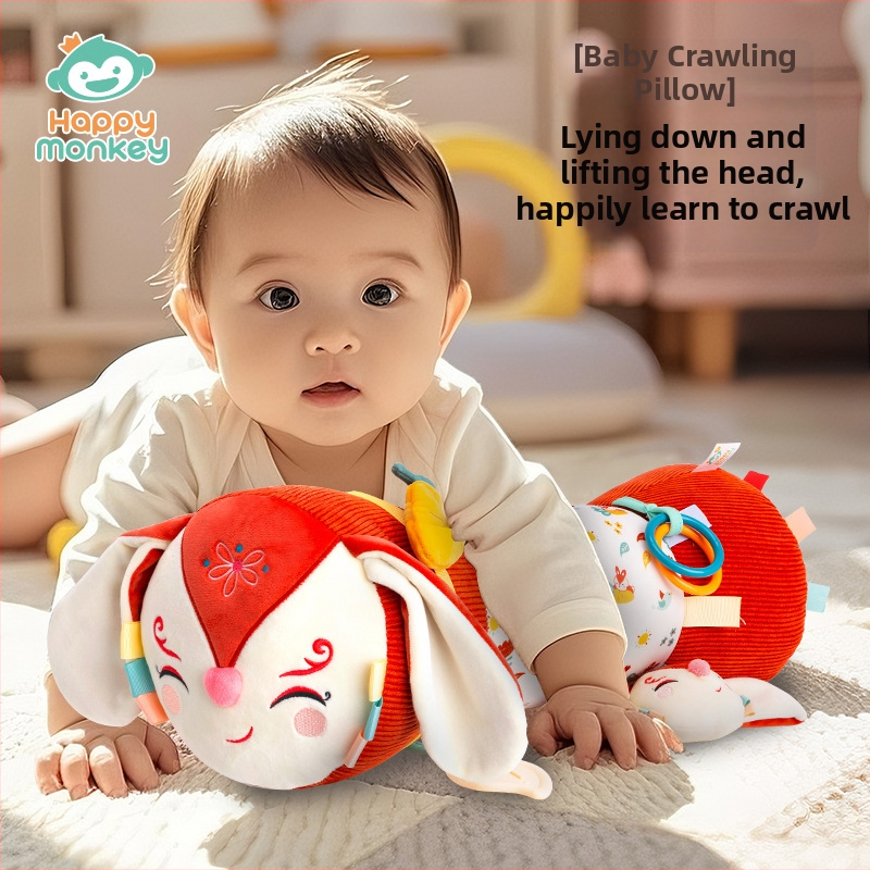 Švelni pliušiniai kūdikio pagalvėlė: palaiko galvą, skirta laikui ant pilvo ir pratimams ropoti (0–2 metų)