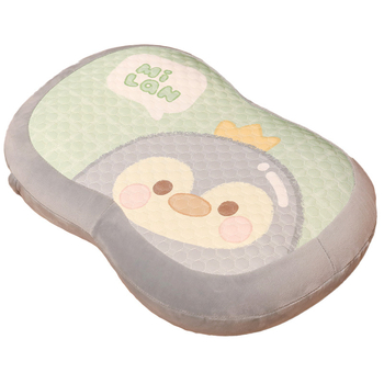 Atminties medvilninis kaklo pagalvė su ledo šilko užvalkalu, ovalo formos, ženklo Initial Floc, svoris iki 1 kg