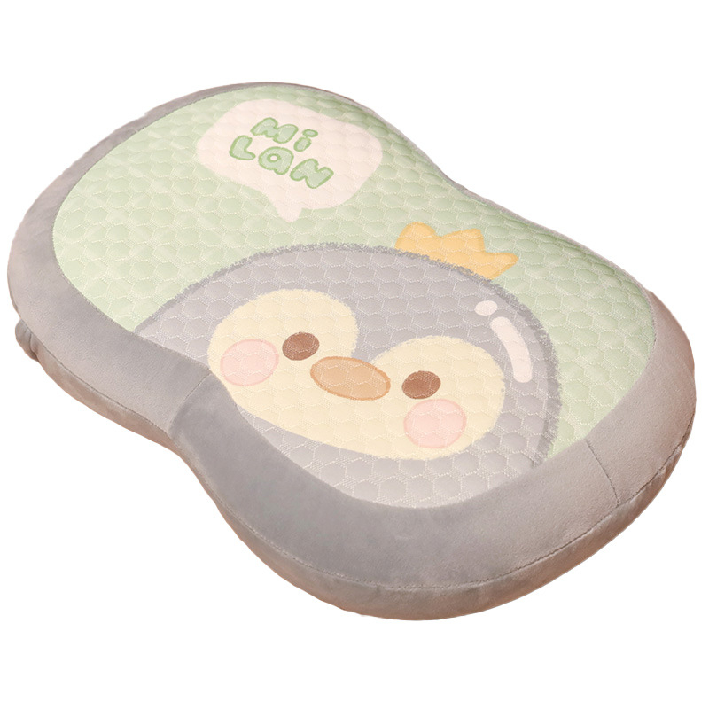 Atminties medvilninis kaklo pagalvė su ledo šilko užvalkalu, ovalo formos, ženklo Initial Floc, svoris iki 1 kg