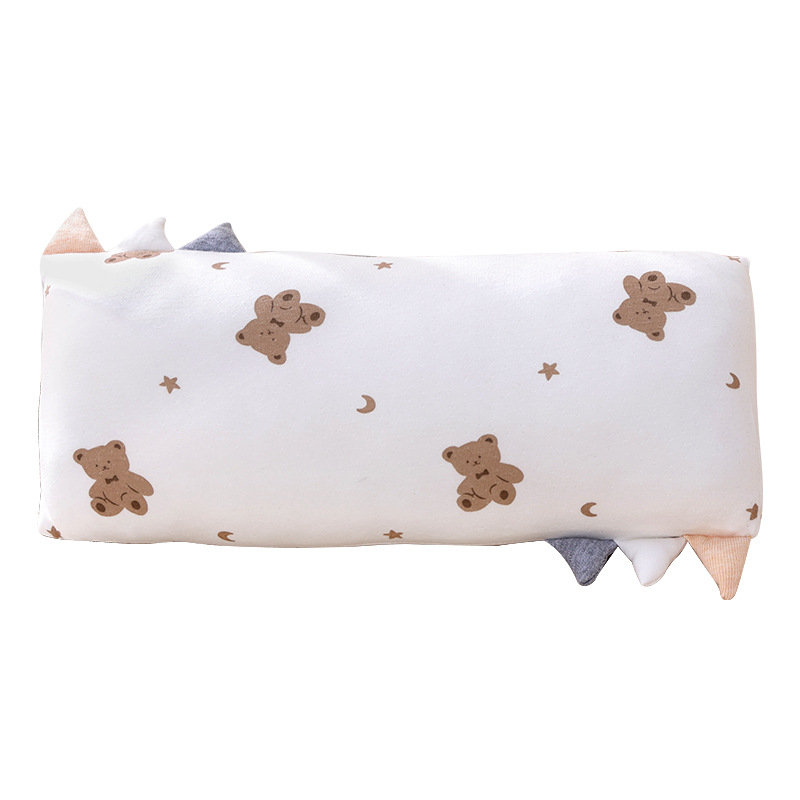 Vaikų pagalvė, stačiakampė, bambuko pluošto ir medvilnės branduolys, žemas profilis 1–5 cm, animacinio stiliaus