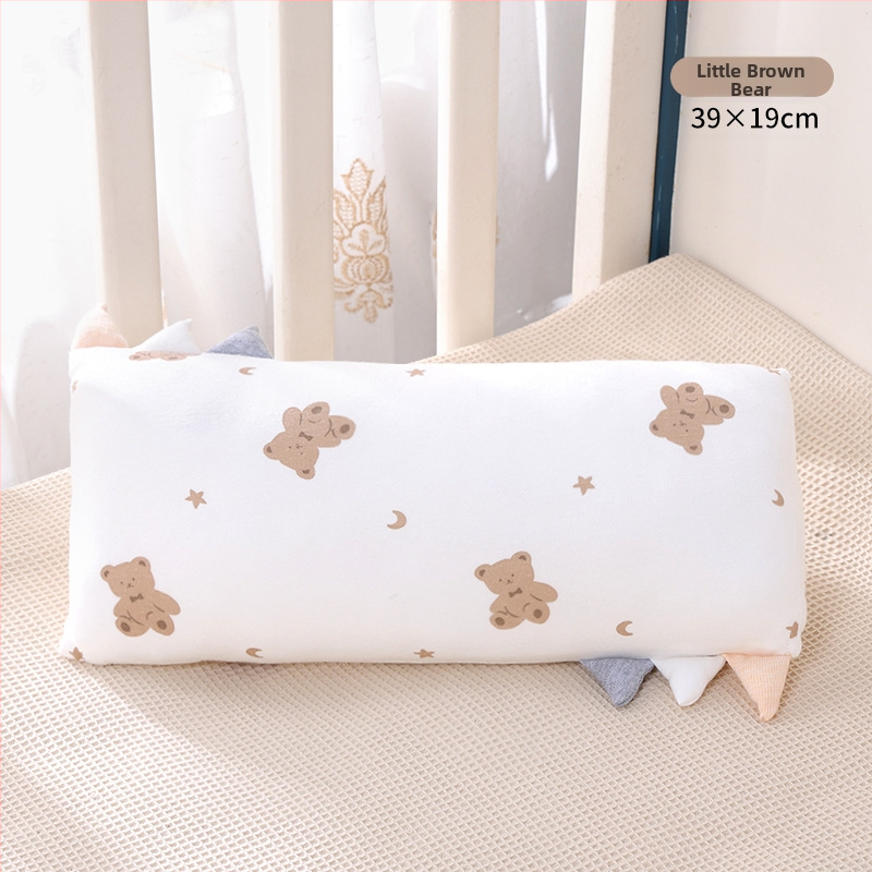 Vaikų pagalvė, stačiakampė, bambuko pluošto ir medvilnės branduolys, žemas profilis 1–5 cm, animacinio stiliaus