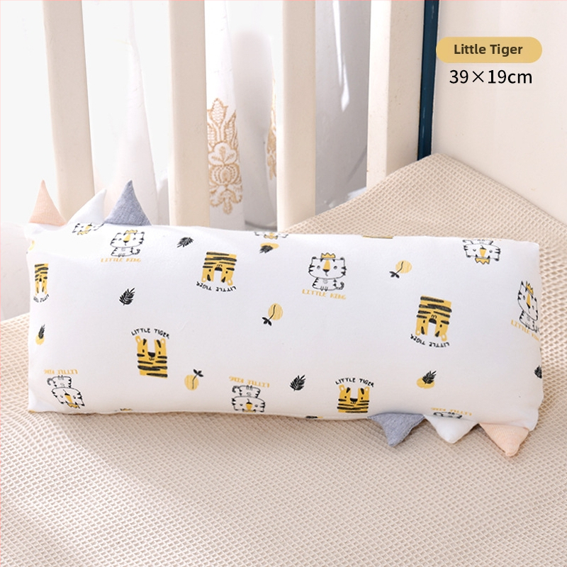 Vaikų pagalvė, stačiakampė, bambuko pluošto ir medvilnės branduolys, žemas profilis 1–5 cm, animacinio stiliaus